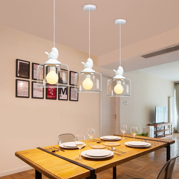 Peace Dove Shape Glass Metal Ceiling Lamp Pendant Lamp for Bedroom Living Room Study Restaurant Bar Coffee House Aisle Hall
