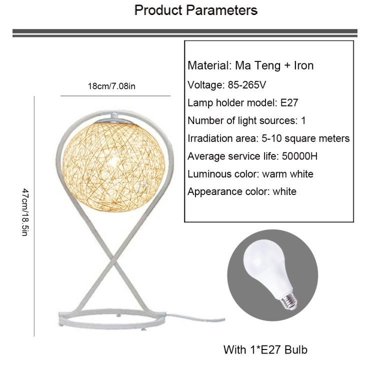Button-style Knit Spherical Eys-caring Table Lamp Desk Lamp For Bedroom Living Room Study