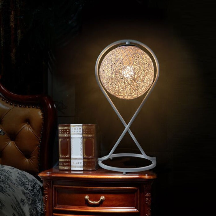 Button-style Knit Spherical Eys-caring Table Lamp Desk Lamp For Bedroom Living Room Study