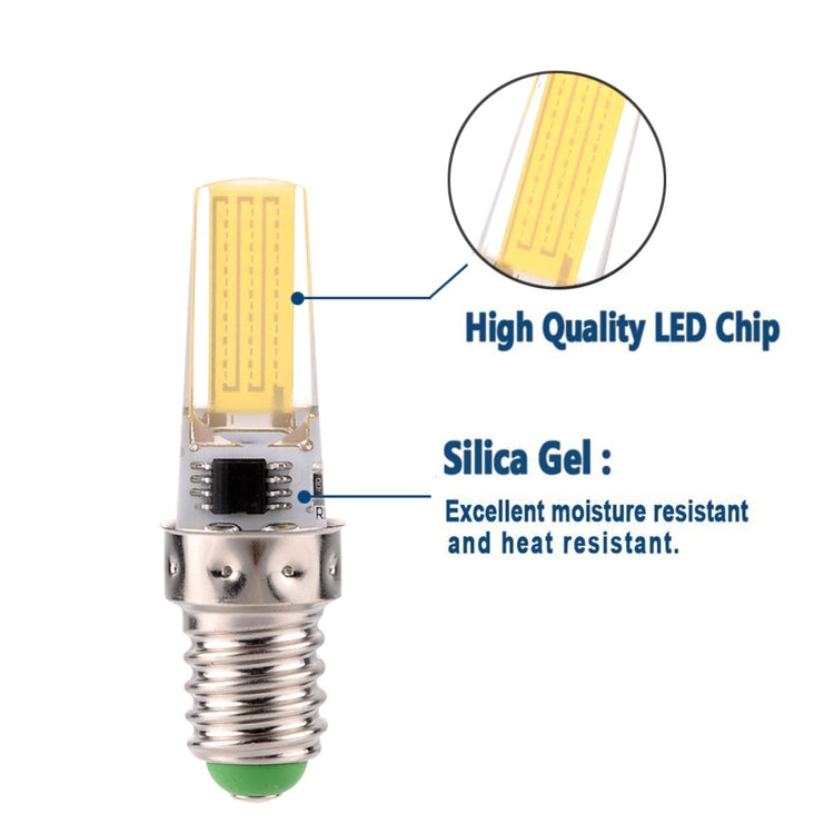 10 PCS E14 3W 2508 CCB SMD Cold White LED Energy Saving Lamp Dimmable Silicone Corn Bulb, AC