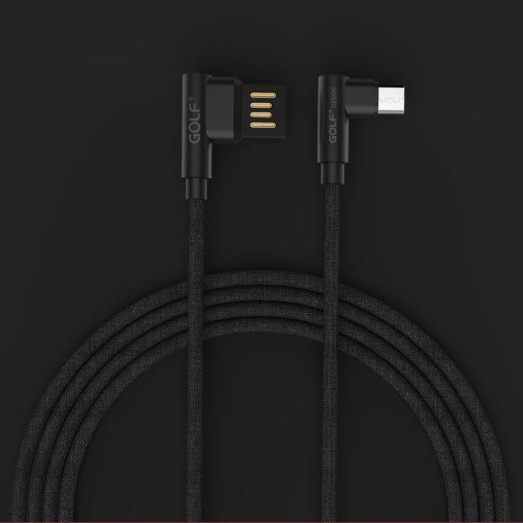 GOLF GC-48m 1m PUDDING 90 Degree Elbow Micro USB to USB 2.4A Fast Charging USB Data Cable for Galaxy, Huawei, Xiaomi, HTC, Sony and Other Smartphones