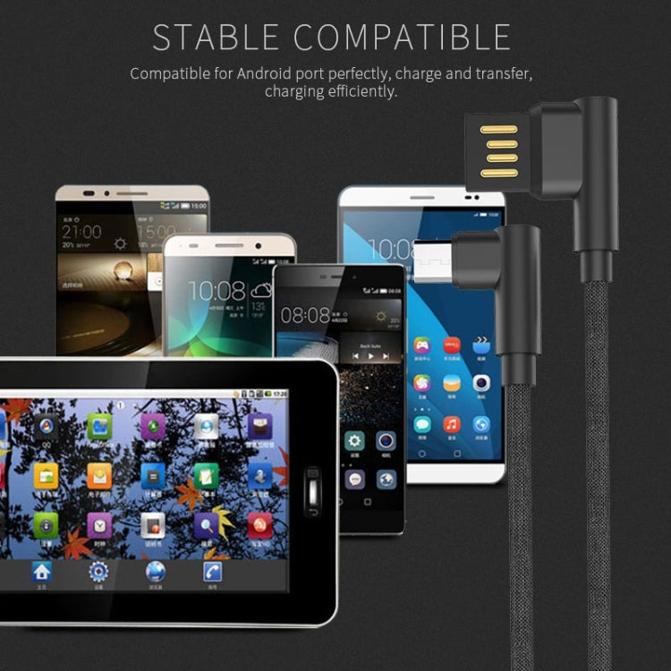 GOLF GC-48m 1m PUDDING 90 Degree Elbow Micro USB to USB 2.4A Fast Charging USB Data Cable for Galaxy, Huawei, Xiaomi, HTC, Sony and Other Smartphones