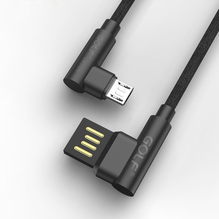GOLF GC-48m 1m PUDDING 90 Degree Elbow Micro USB to USB 2.4A Fast Charging USB Data Cable for Galaxy, Huawei, Xiaomi, HTC, Sony and Other Smartphones