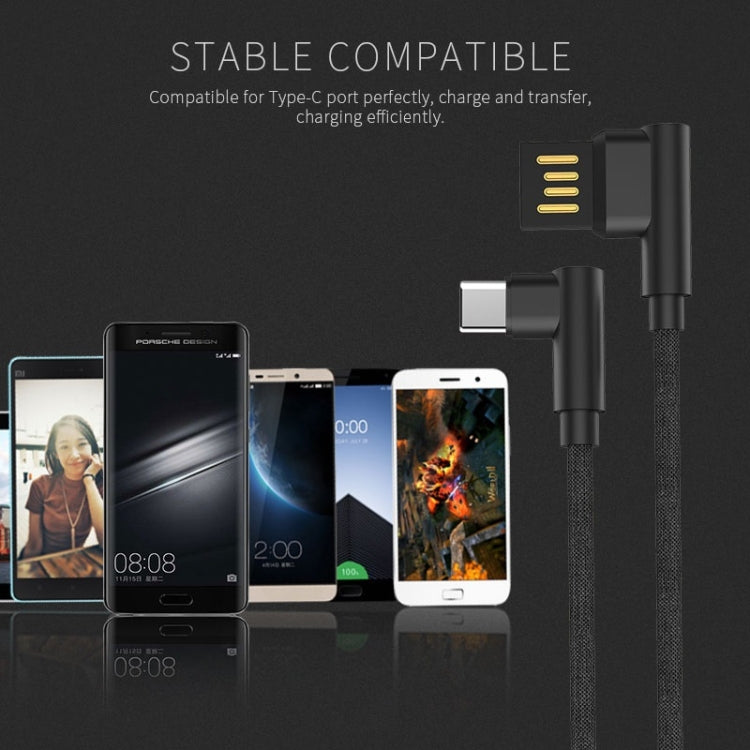 GOLF GC-48t 1m PUDDING 90 Degree Elbow USB-C / Type-C to USB 2.4A Fast Charging USB Data Cable for Galaxy S8 & S8+ / LG G6 / Huawei P10 & P10 Plus / Xiaomi Mi 6 & Max 2 and other Smartphones (Red)