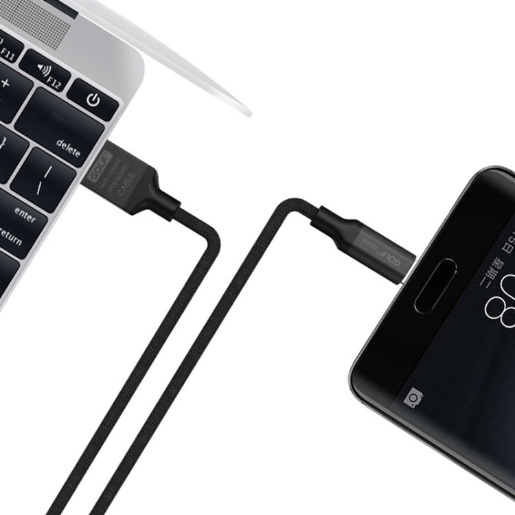 GOLF GC-52t Fabric Weave USB-C / Type-C to USB 2.4A Fast Charging USB Data Cable for Galaxy S8 & S8+ / LG G6 / Huawei P10 & P10 Plus / Xiaomi Mi 6 & Max 2 and other Smartphones