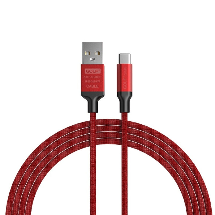 GOLF GC-52t Fabric Weave USB-C / Type-C to USB 2.4A Fast Charging USB Data Cable for Galaxy S8 & S8+ / LG G6 / Huawei P10 & P10 Plus / Xiaomi Mi 6 & Max 2 and other Smartphones