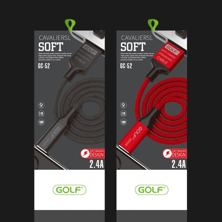 GOLF GC-52t Fabric Weave USB-C / Type-C to USB 2.4A Fast Charging USB Data Cable for Galaxy S8 & S8+ / LG G6 / Huawei P10 & P10 Plus / Xiaomi Mi 6 & Max 2 and other Smartphones