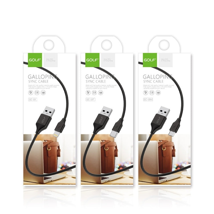 GOLF GC-59m 1m Micro USB to USB 2.1A Galloping Fast Charging USB Data Cable for Galaxy, LG, Huawei, Xiaomi and other Smartphones
