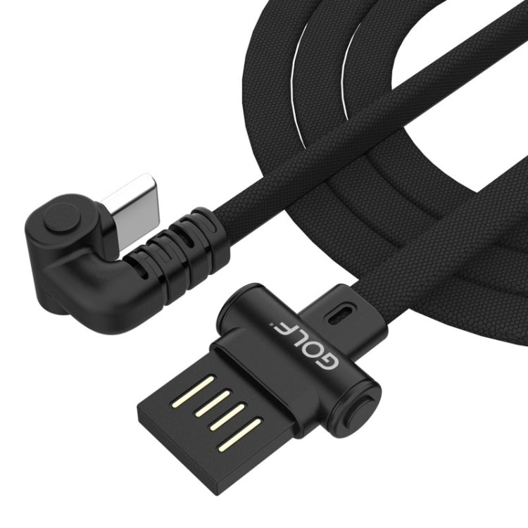 GOLF GC-68T 1m 180 Degree Elbow USB-C / Type-C to USB 3A Fast Charging USB Data Cable for Galaxy S8 & S8+ / LG G6 / Huawei P10 & P10 Plus / Xiaomi Mi 6 & Max 2 and other Smartphones