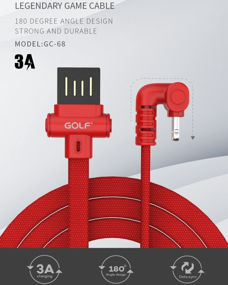 GOLF GC-68T 1m 180 Degree Elbow USB-C / Type-C to USB 3A Fast Charging USB Data Cable for Galaxy S8 & S8+ / LG G6 / Huawei P10 & P10 Plus / Xiaomi Mi 6 & Max 2 and other Smartphones