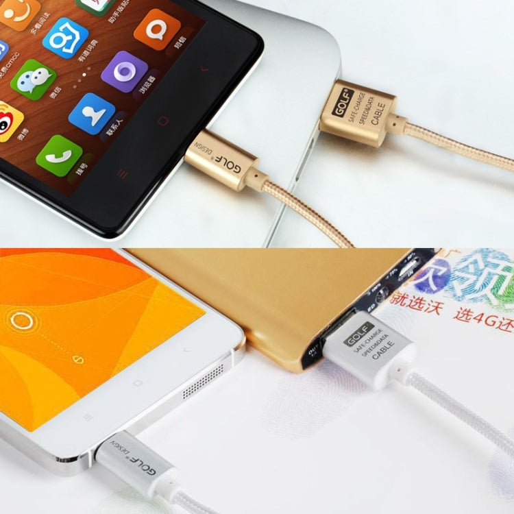 GOLF GC-10m 1.5m Micro USB to USB Weave Charging Data Cable for Galaxy, Huawei, Xiaomi, HTC, Sony and Other Smartphones