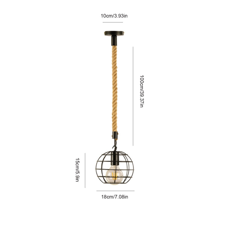 YWXLight Wrought Iron Art Milimalist Sphere Cage Frame Ceiling Light Pendant Lamp for Restaurant Bar Cafe House