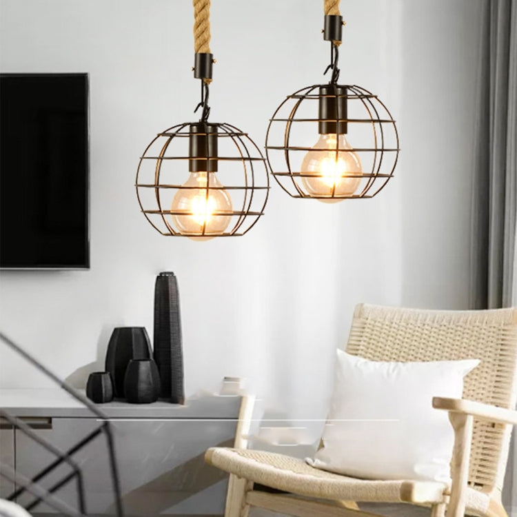 YWXLight Wrought Iron Art Milimalist Sphere Cage Frame Ceiling Light Pendant Lamp for Restaurant Bar Cafe House