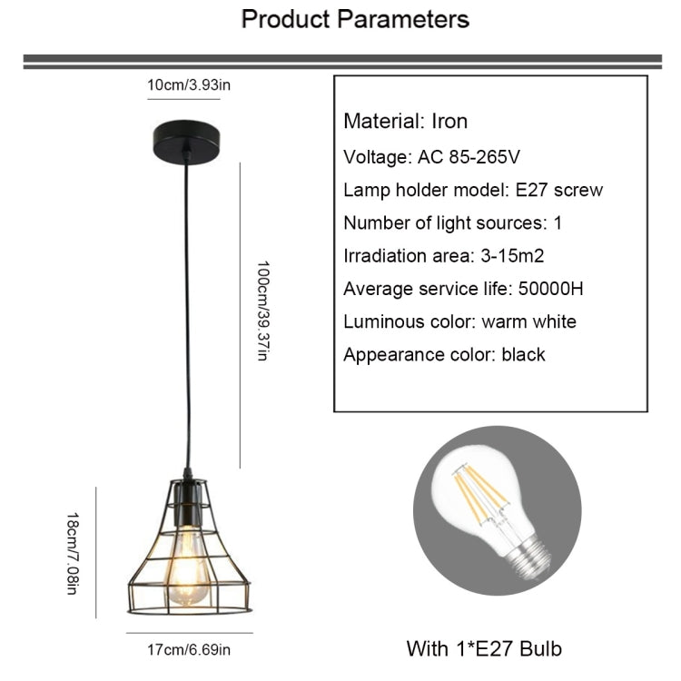 YWXLight Wrought Iron Art Milimalist Horn Cage Frame Ceiling Light Pendant Lamp for Restaurant Bar Cafe House