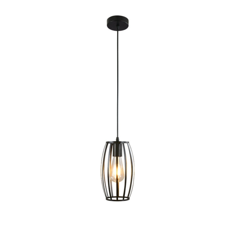 YWXLight Wrought Iron Art Milimalist Bucket Shaped Cage Frame Ceiling Light Pendant Lamp for Restaurant Bar Cafe House Bistro Aisle Hall