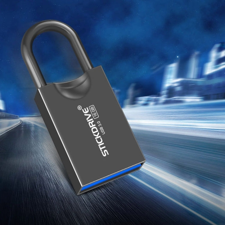 STICKDRIVE 128GB USB 3.0 High Speed Creative Love Lock Metal U Disk (Black)