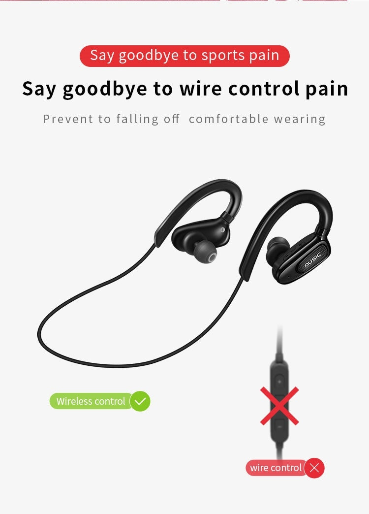 Moloke S5 Hanging Neck Sports Wireless Control Bluetooth Earphone Waterproof Anti-sweat Stereo Sound Headset