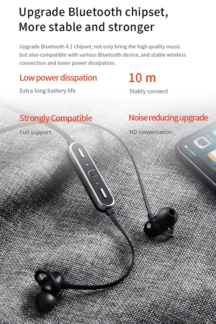 Moloke S7 Hanging Neck Magnetic In-ear Sports Bluetooth Earphone Waterproof Anti-sweat Stereo Sound Headset (Red)