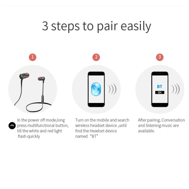 Moloke S8 Hanging Neck In-Ear Sports Bluetooth Earphone Waterproof Anti-sweat Stereo Sound Headset