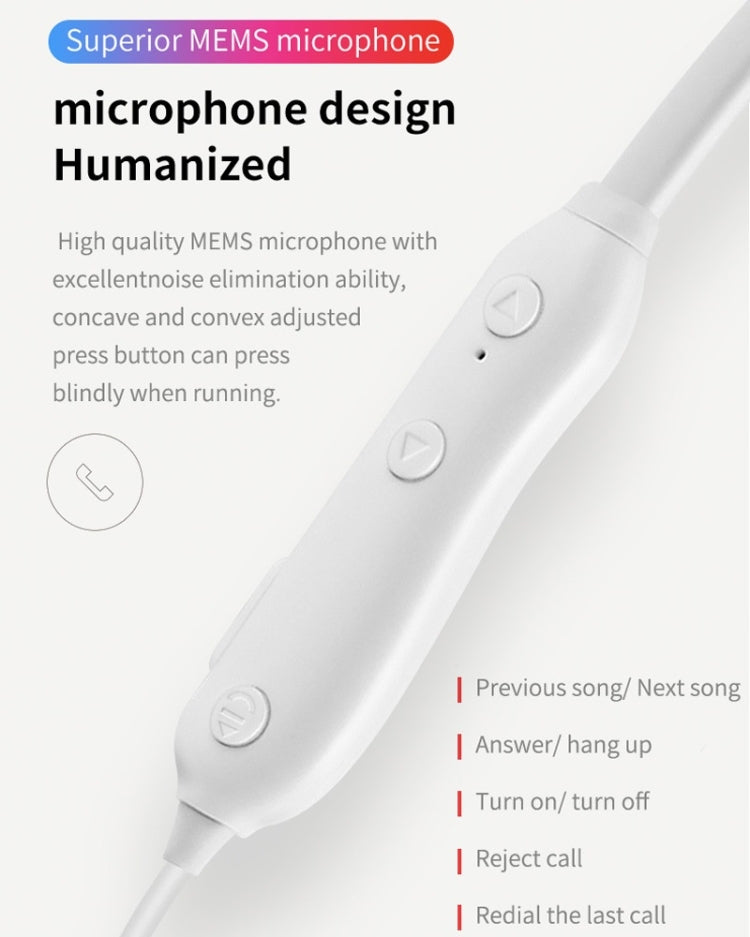 Moloke S18 Hanging Neck Oblique Ear Sports Bluetooth Earphone Waterproof Anti-sweat Stereo Sound Headset