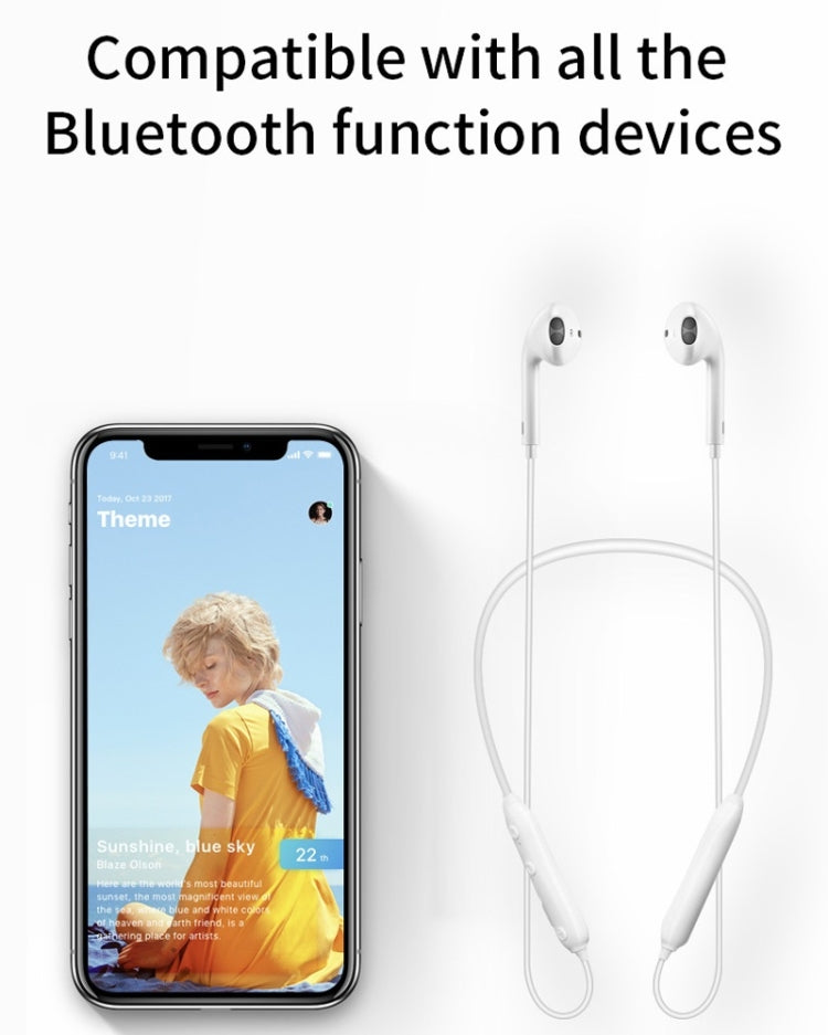 Moloke S18 Hanging Neck Oblique Ear Sports Bluetooth Earphone Waterproof Anti-sweat Stereo Sound Headset