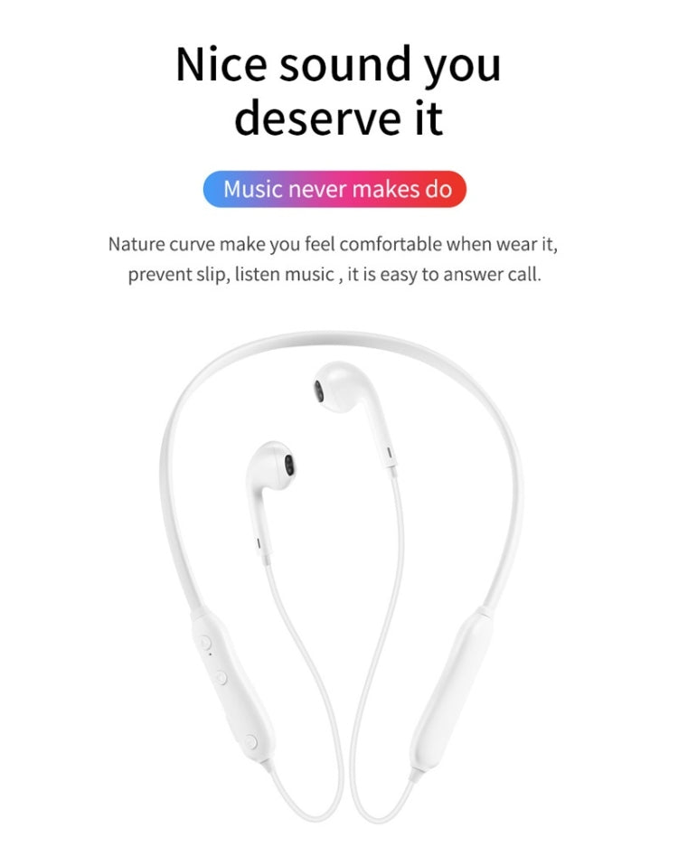 Moloke S18 Hanging Neck Oblique Ear Sports Bluetooth Earphone Waterproof Anti-sweat Stereo Sound Headset