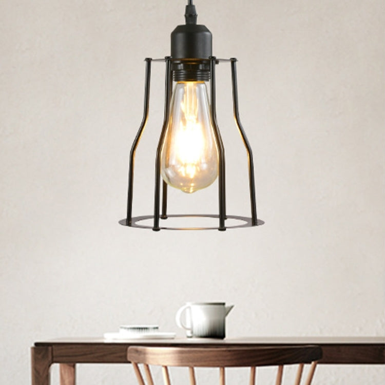 YWXLight Creative Retro Restaurant Single Head Wrought Iron Small Iron Cage Chandelier