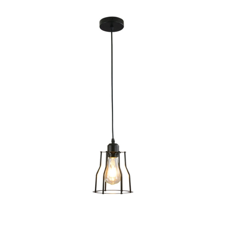 YWXLight Creative Retro Restaurant Single Head Wrought Iron Small Iron Cage Chandelier