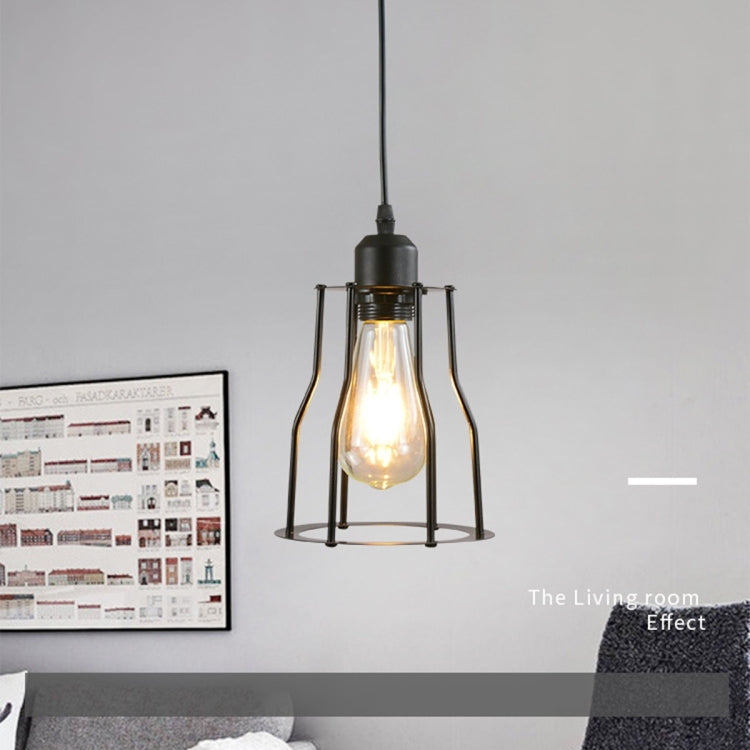 YWXLight Creative Retro Restaurant Single Head Wrought Iron Small Iron Cage Chandelier