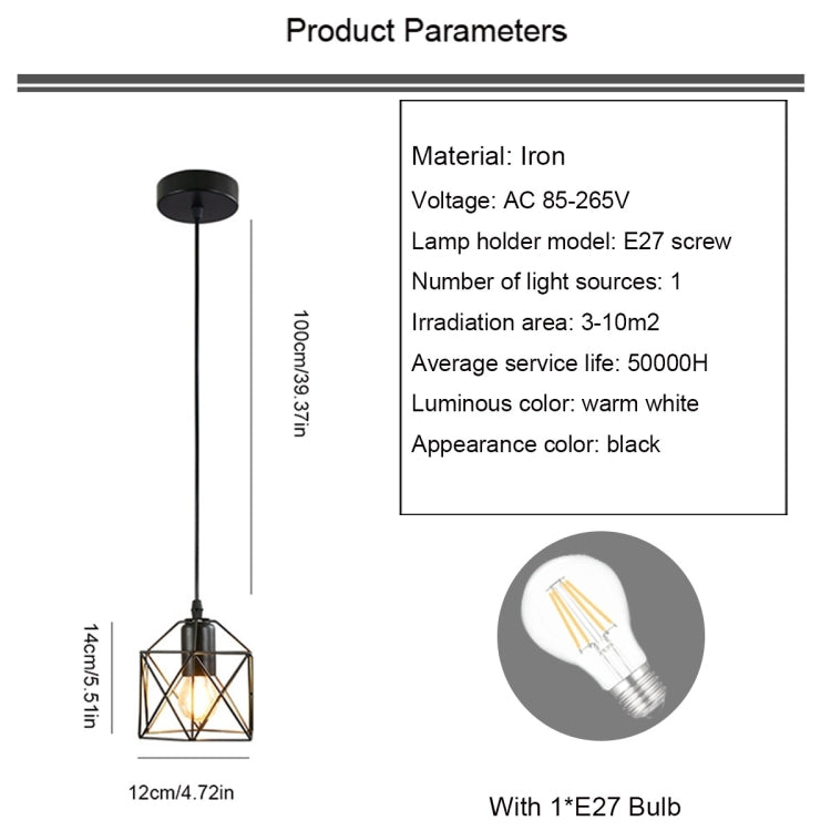 YWXLight Retro Creative Single Head Bar Restaurant Light Simple Aisle Personality Wrought Iron Lamp