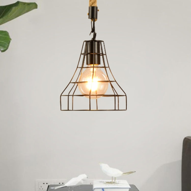 YWXLight Wrought Iron Hemp Rope Retro Bar Single Head Restaurant Chandelier