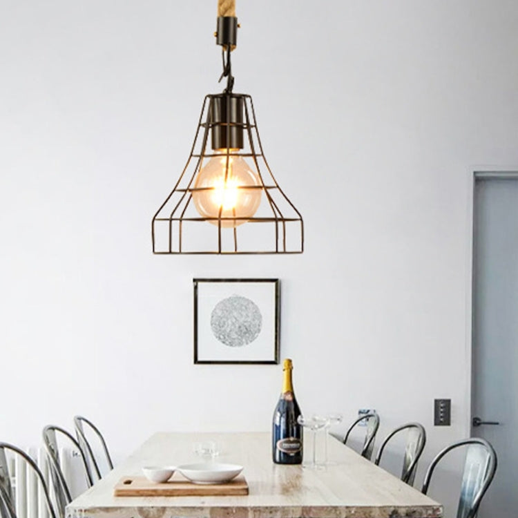 YWXLight Wrought Iron Hemp Rope Retro Bar Single Head Restaurant Chandelier