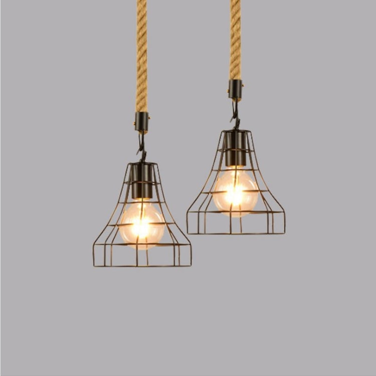 YWXLight Wrought Iron Hemp Rope Retro Bar Single Head Restaurant Chandelier