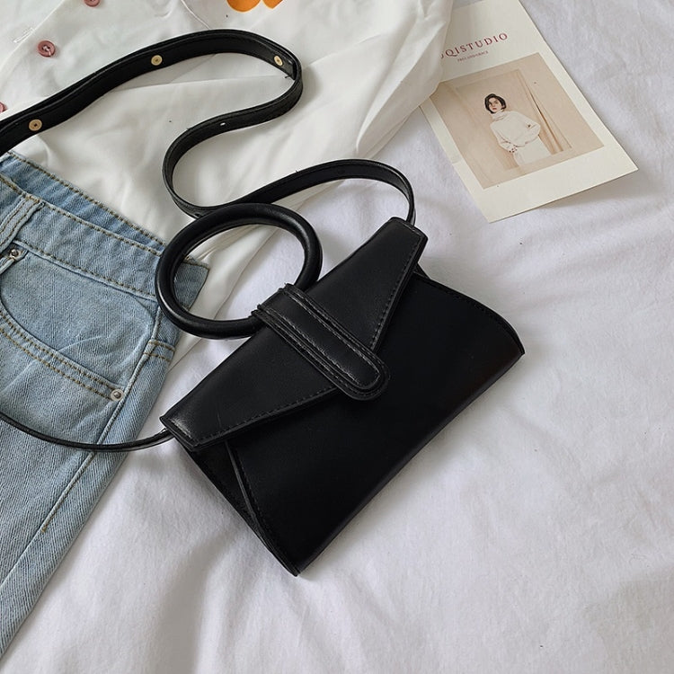 Big Ring Handle PU Leather Single Shoulder Bag Ladies Handbag Messenger Bag