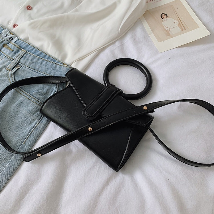 Big Ring Handle PU Leather Single Shoulder Bag Ladies Handbag Messenger Bag