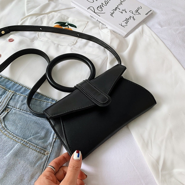 Big Ring Handle PU Leather Single Shoulder Bag Ladies Handbag Messenger Bag