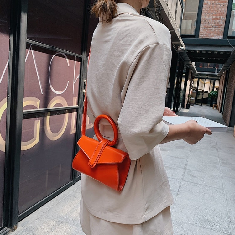 Big Ring Handle PU Leather Single Shoulder Bag Ladies Handbag Messenger Bag