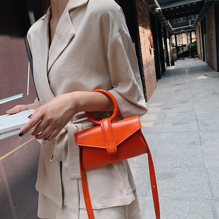 Big Ring Handle PU Leather Single Shoulder Bag Ladies Handbag Messenger Bag