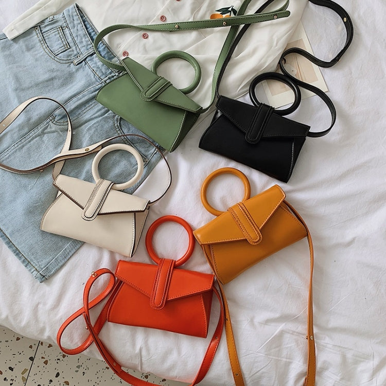 Big Ring Handle PU Leather Single Shoulder Bag Ladies Handbag Messenger Bag