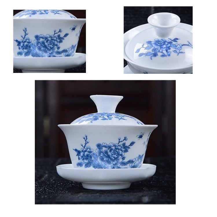11 in 1 Kung Fu Tea Complete Set Blue And White Porcelain Cups Ceramic Cover Bowl Travel Teaware Set with 8 Tea Cups