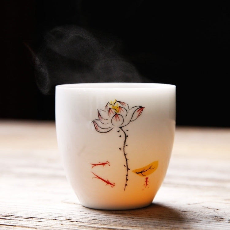 110ml Color Changing Tea Cup Ceramics White Porcelain Single Cup Pastel Kung Fu Teaware Set