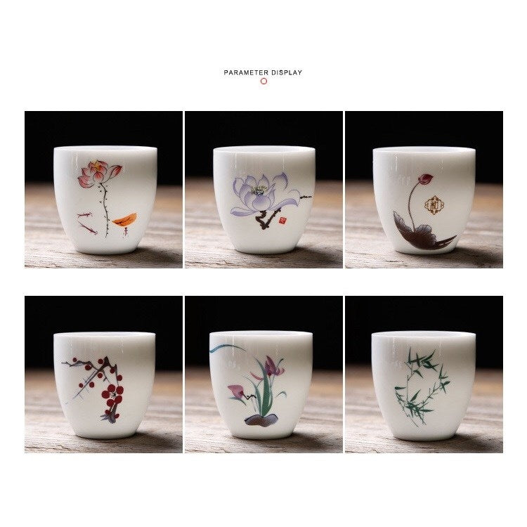 110ml Color Changing Tea Cup Ceramics White Porcelain Single Cup Pastel Kung Fu Teaware Set