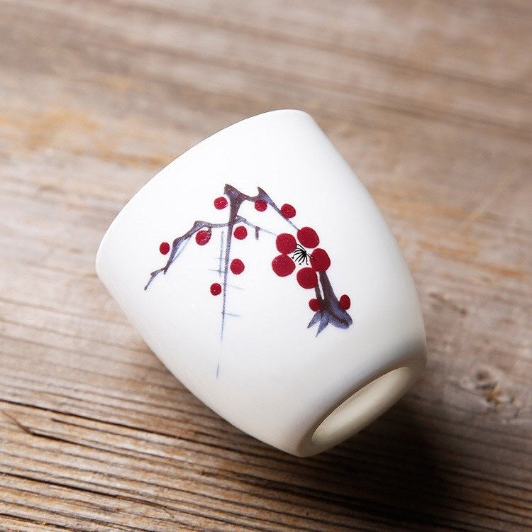 110ml Color Changing Tea Cup Ceramics White Porcelain Single Cup Pastel Kung Fu Teaware Set