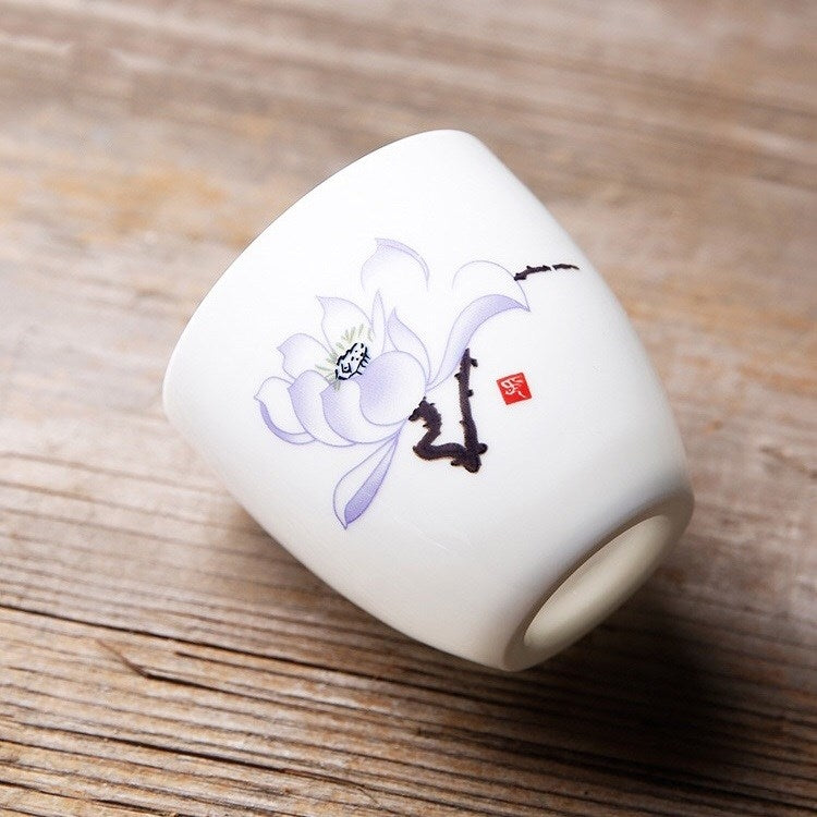 110ml Color Changing Tea Cup Ceramics White Porcelain Single Cup Pastel Kung Fu Teaware Set