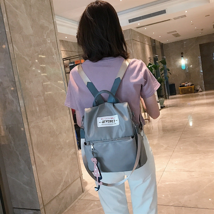 Multi-function Nylon Double Shoulders Bag Ladies Handbag Messenger Bag (Grey)