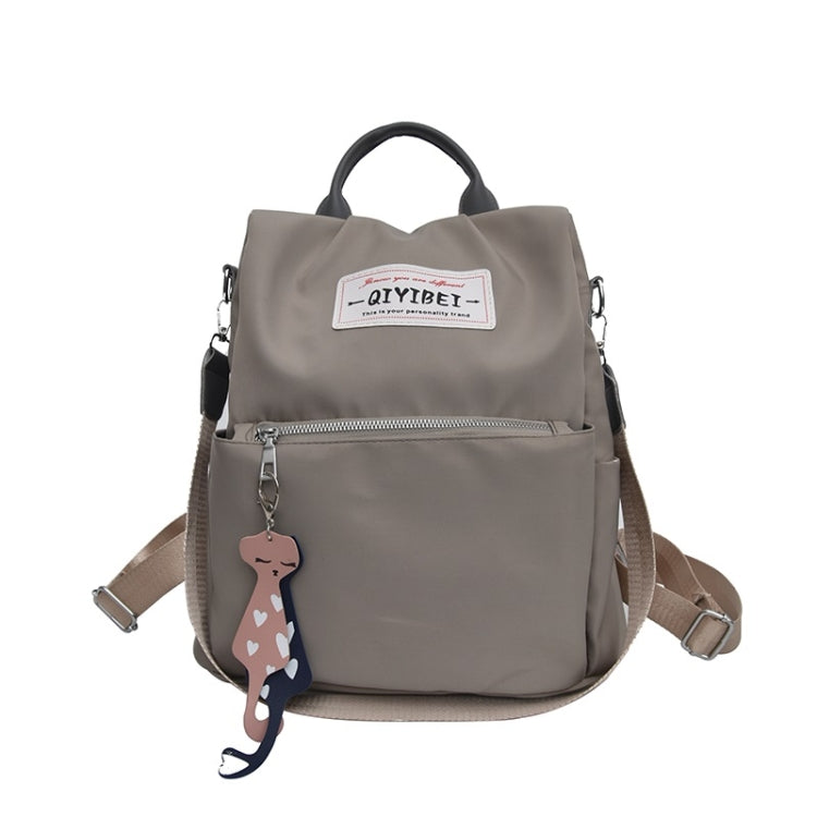 Multi-function Nylon Double Shoulders Bag Ladies Handbag Messenger Bag (Grey)