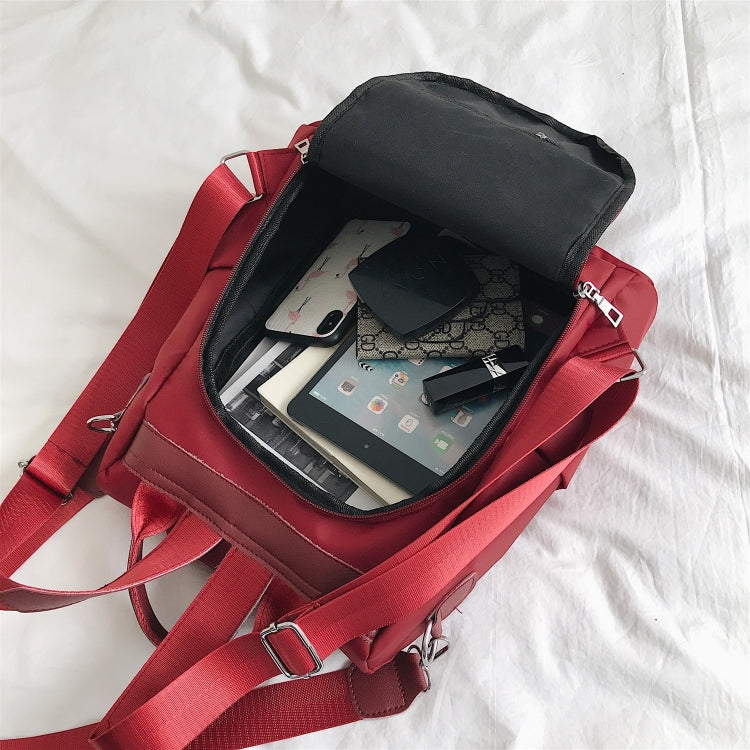 Multi-function Nylon Double Shoulders Bag Ladies Handbag Messenger Bag (Grey)