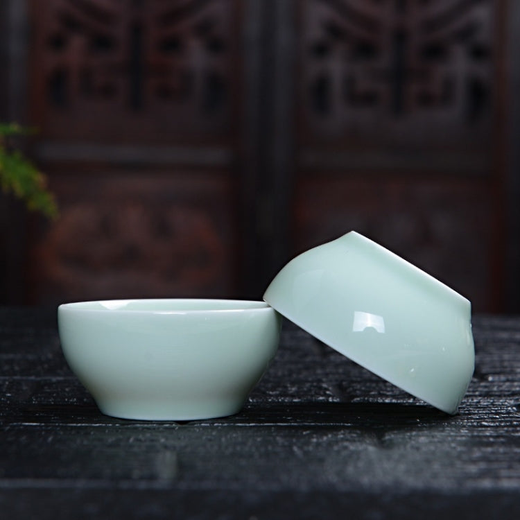 7 in 1 Longquan Celadon Tea Set Embossed Color Squid Cup Kung Fu Teacup Ceramic Set High-end Tea Set with 6 Tea Cups