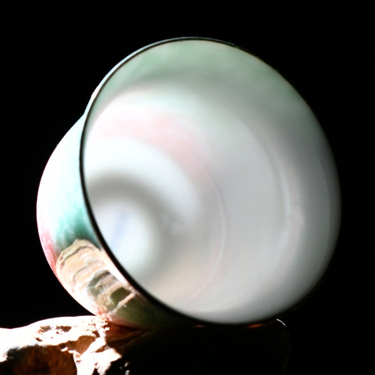 80ml Gradient Color Dragon Clouds Ceramic Enamel Handmade White Porcelain KungFu Tea Thin Body Single Cup