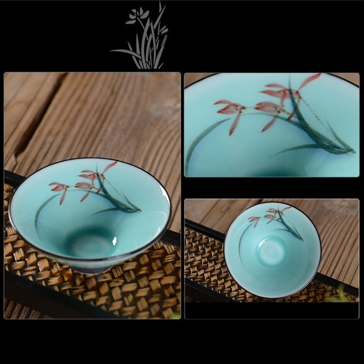 Pure Hand-painted Ceramic Celadon Personal KungFu Tea Single Cup